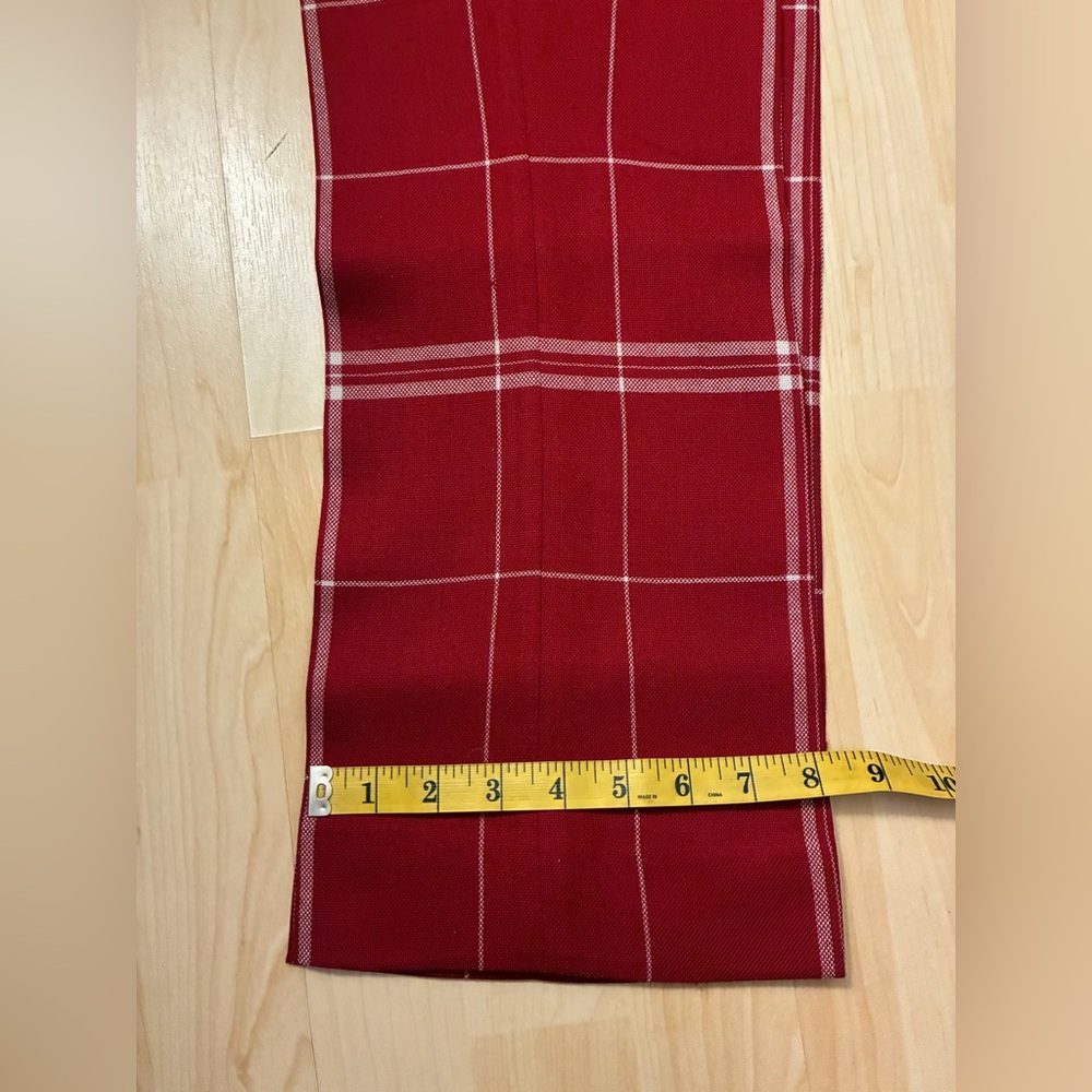 Moschino 80’s Dish Cloth wool red Plaid Women’s cropped Leg Pants - Picture 10 of 16